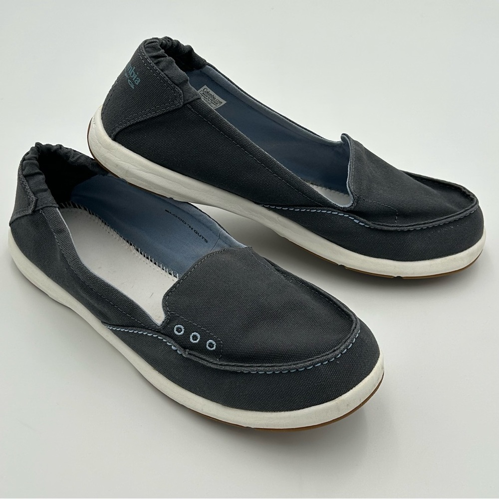 COLUMBIA PFG Blood N Guts Canvas Casual Slip On Loafers Shoes Gray Size 10.5